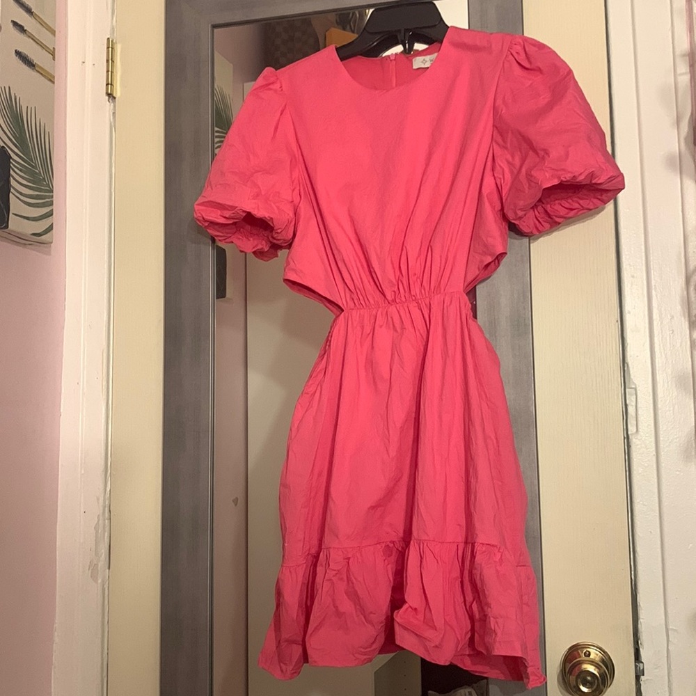 WAYF Pink cut out dress